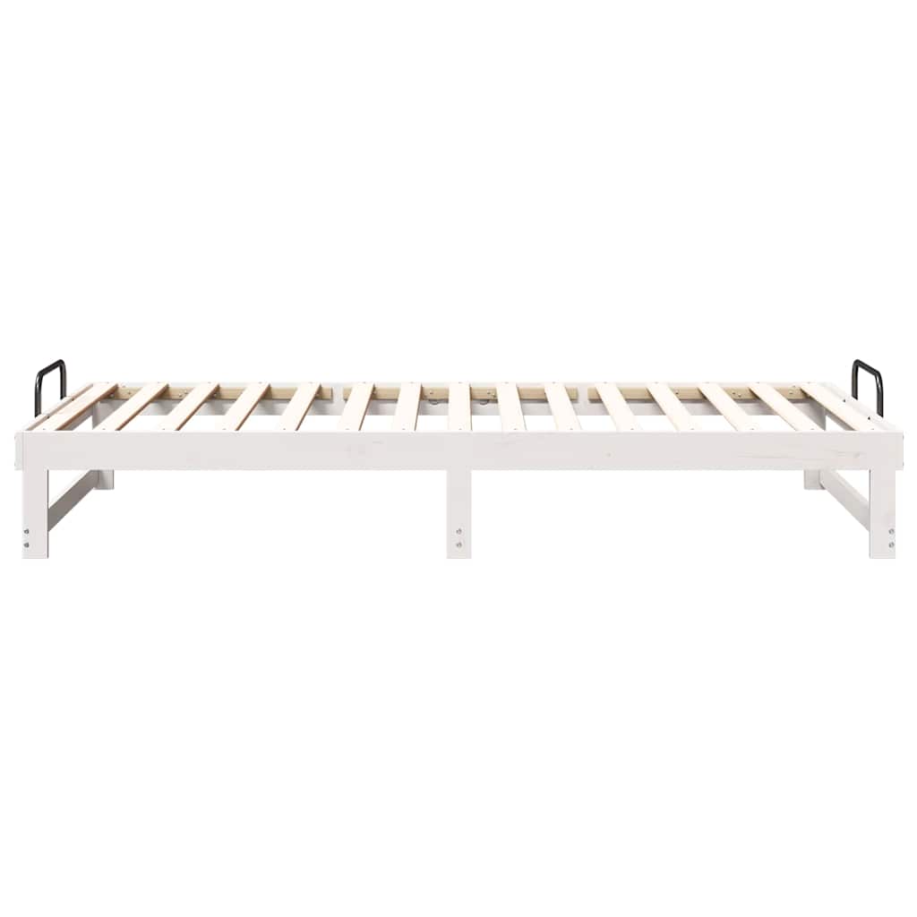 vidaXL Bed Frame White 100 x 210 cm Solid Pine Wood
