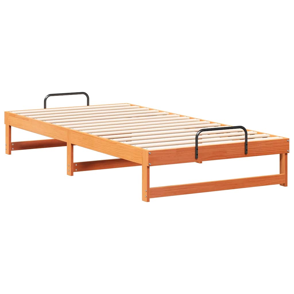 vidaXL Bed Frame Brown 100 x 210 cm Solid Pine Wood