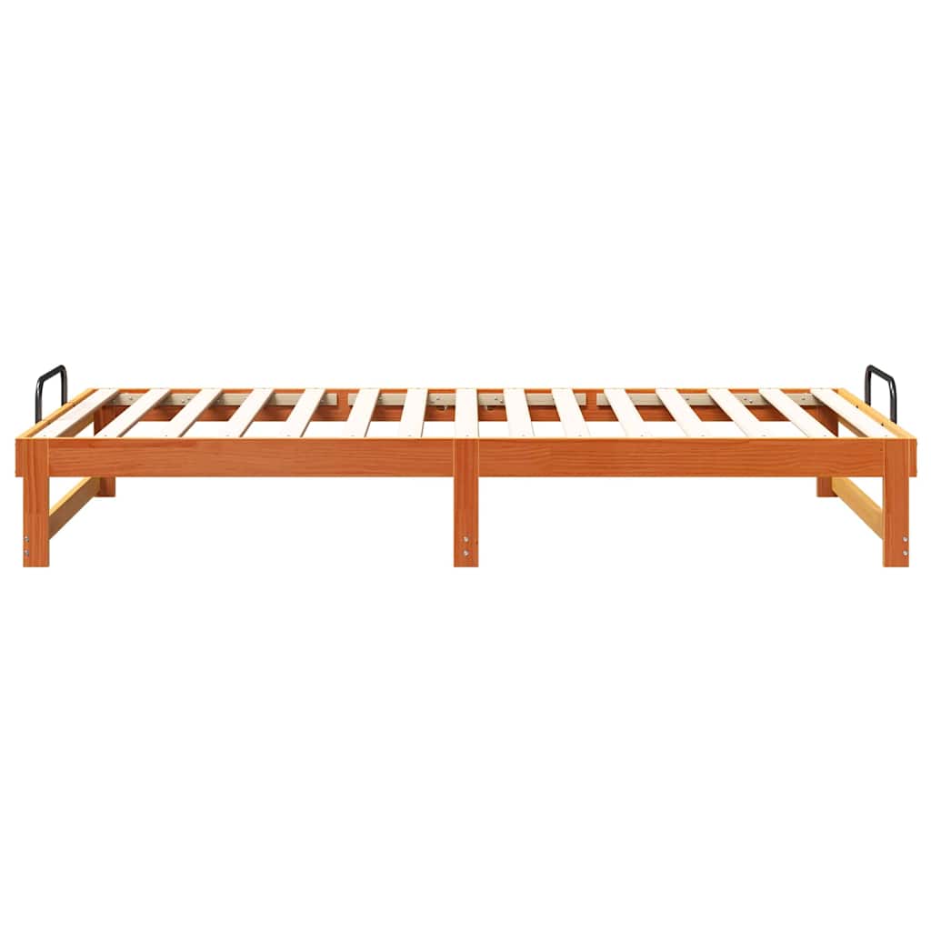 vidaXL Bed Frame Brown 100 x 210 cm Solid Pine Wood