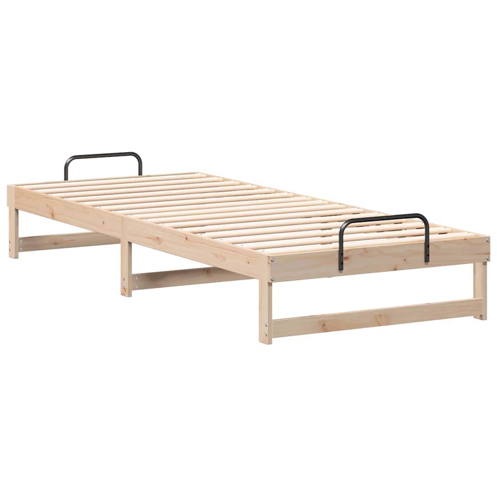 vidaXL Bed Frame Brown 80 x 220 cm Solid Pine Wood