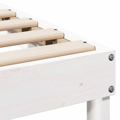 vidaXL Bed Frame White 80 x 220 cm Solid Pine Wood