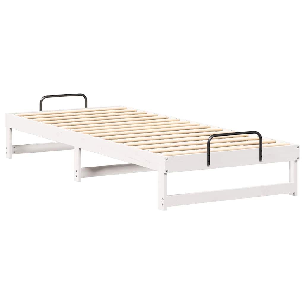 vidaXL Bed Frame White 80 x 220 cm Solid Pine Wood