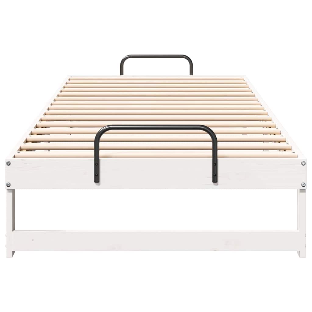 vidaXL Bed Frame White 80 x 220 cm Solid Pine Wood