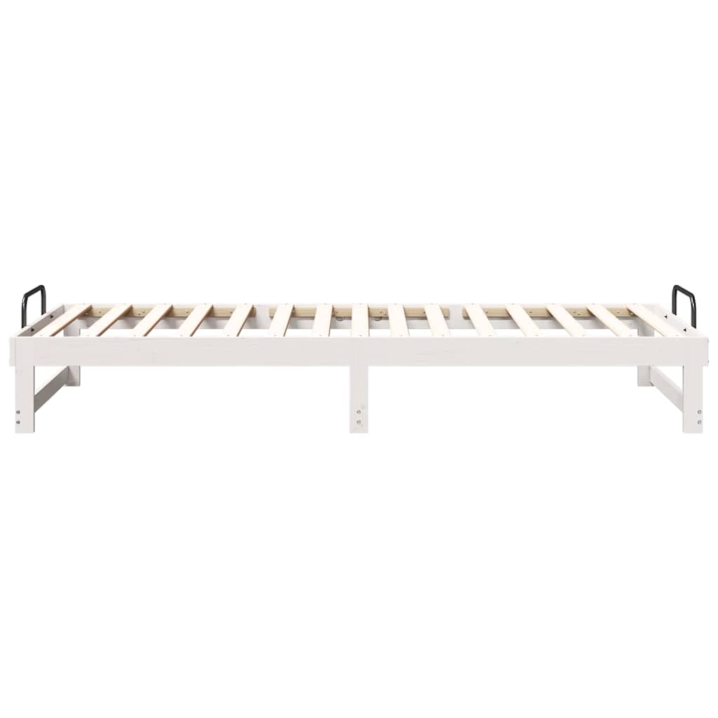 vidaXL Bed Frame White 80 x 220 cm Solid Pine Wood