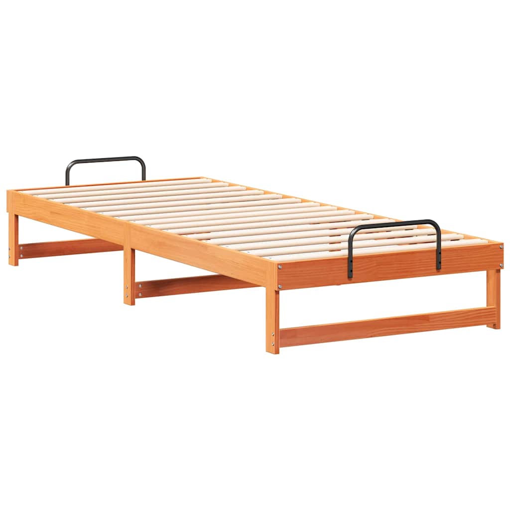 vidaXL Bed Frame Brown 80 x 220 cm Solid Pine Wood