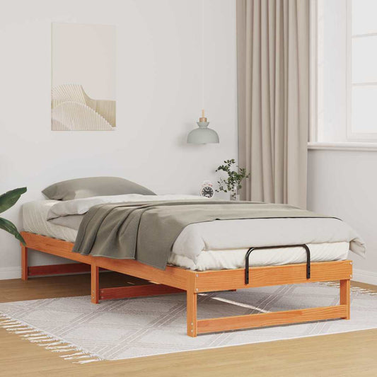 vidaXL Bed Frame Brown 90 x 220 cm Solid Pine Wood