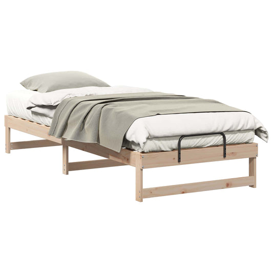 vidaXL Bed Frame Brown 100 x 220 cm Solid Pine Wood
