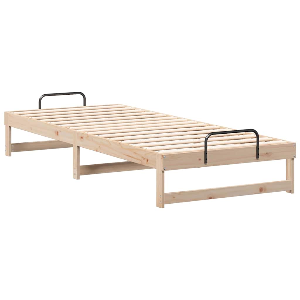 vidaXL Bed Frame Brown 100 x 220 cm Solid Pine Wood