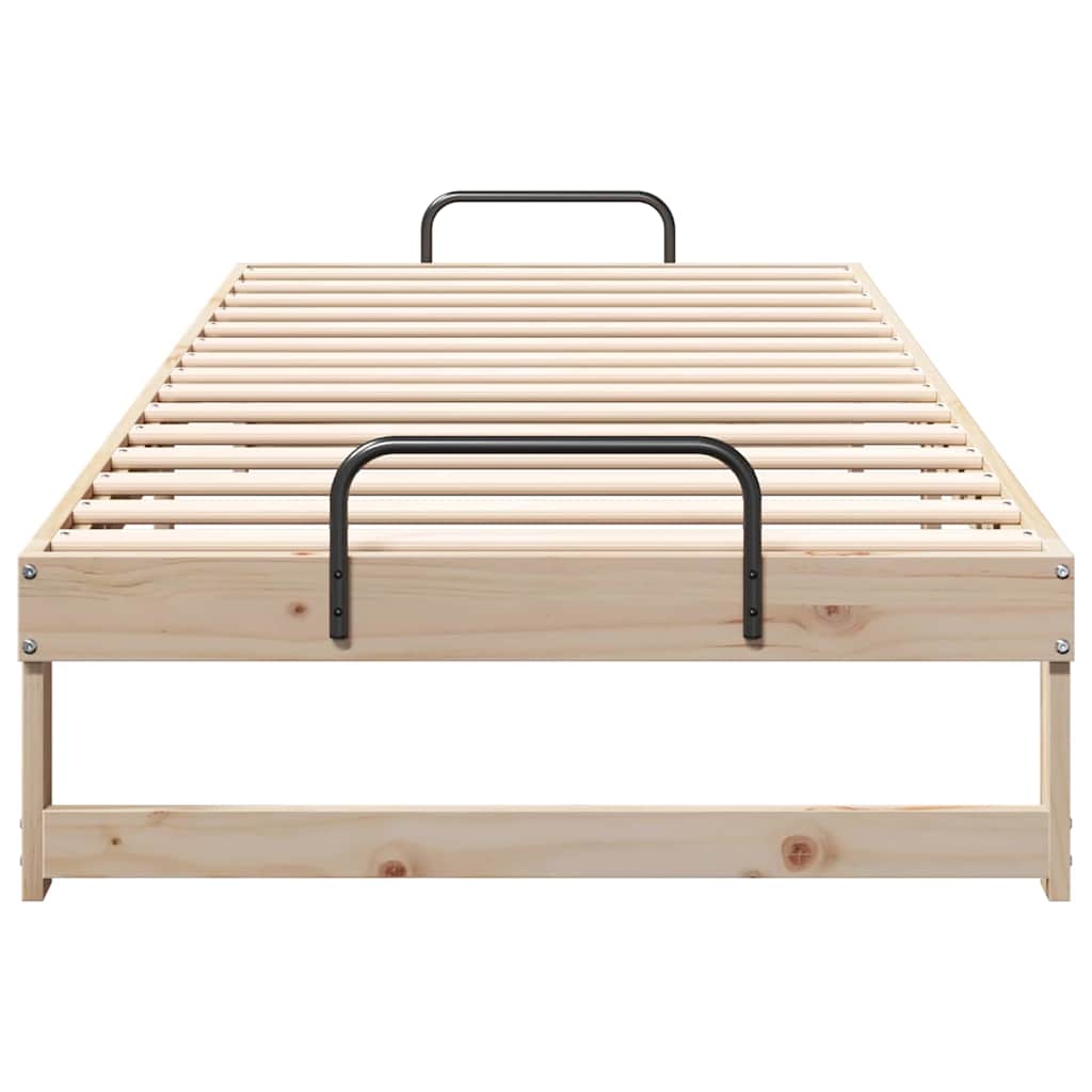 vidaXL Bed Frame Brown 100 x 220 cm Solid Pine Wood