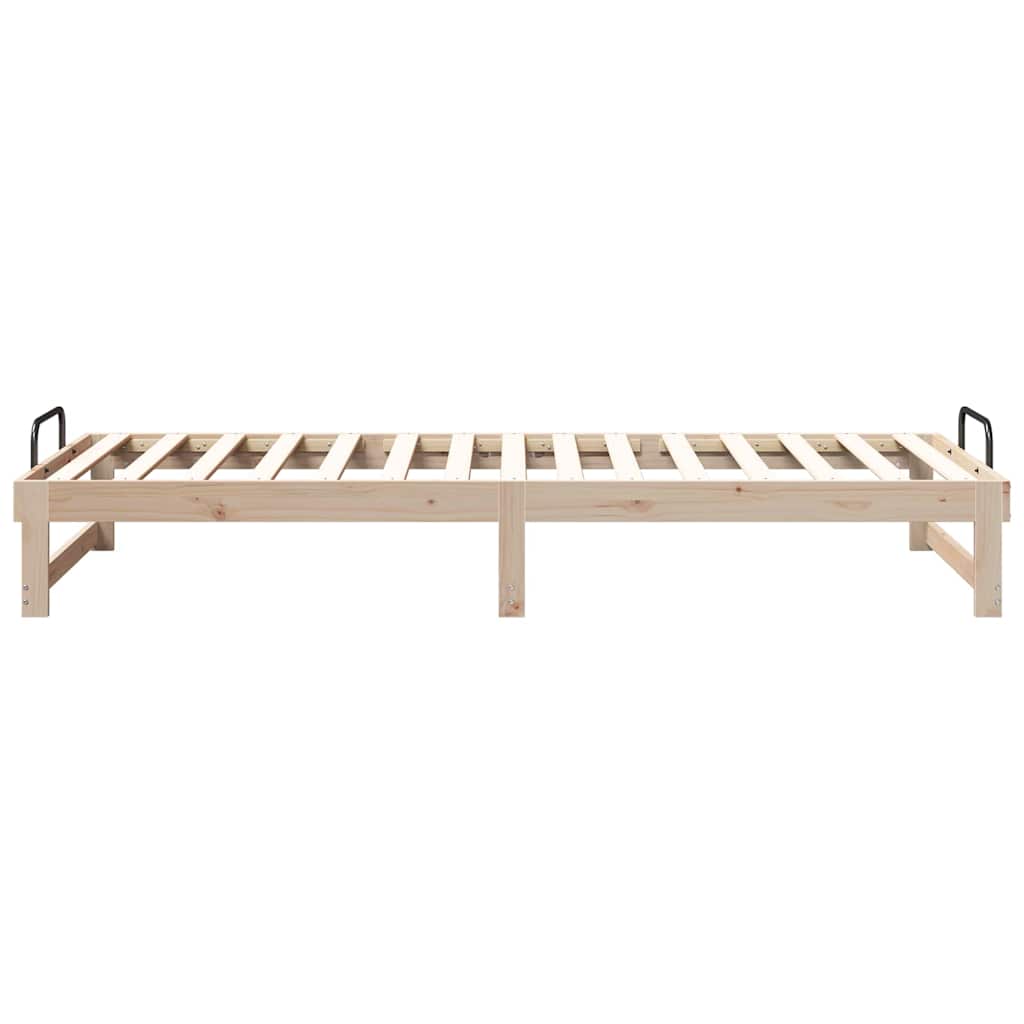 vidaXL Bed Frame Brown 100 x 220 cm Solid Pine Wood