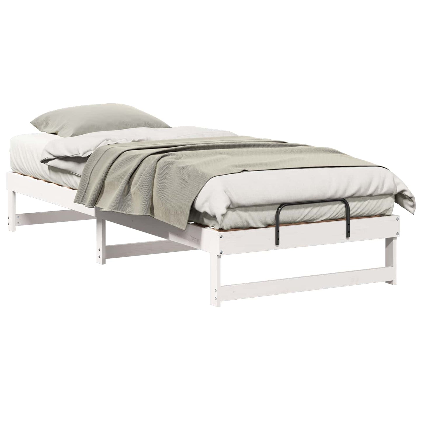 vidaXL Bed Frame White 100 x 220 cm Solid Pine Wood