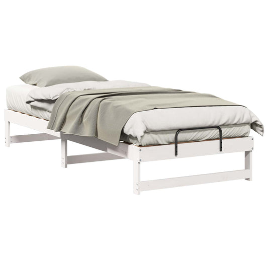 vidaXL Bed Frame White 100 x 220 cm Solid Pine Wood