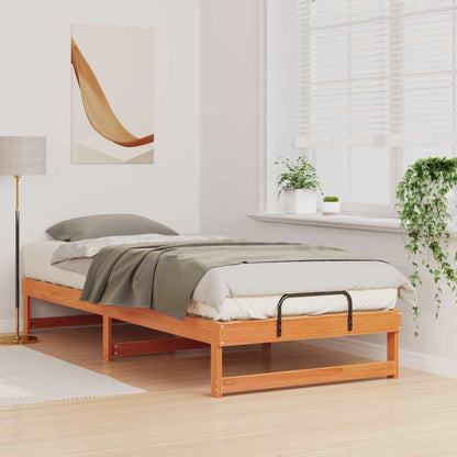vidaXL Bed Frame Brown 100 x 220 cm Solid Pine Wood