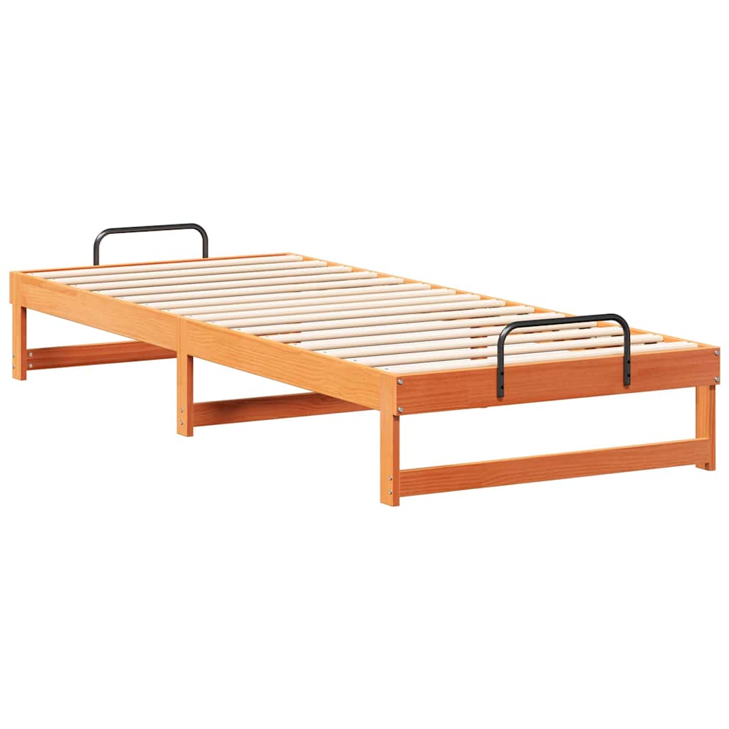 vidaXL Bed Frame Brown 100 x 220 cm Solid Pine Wood