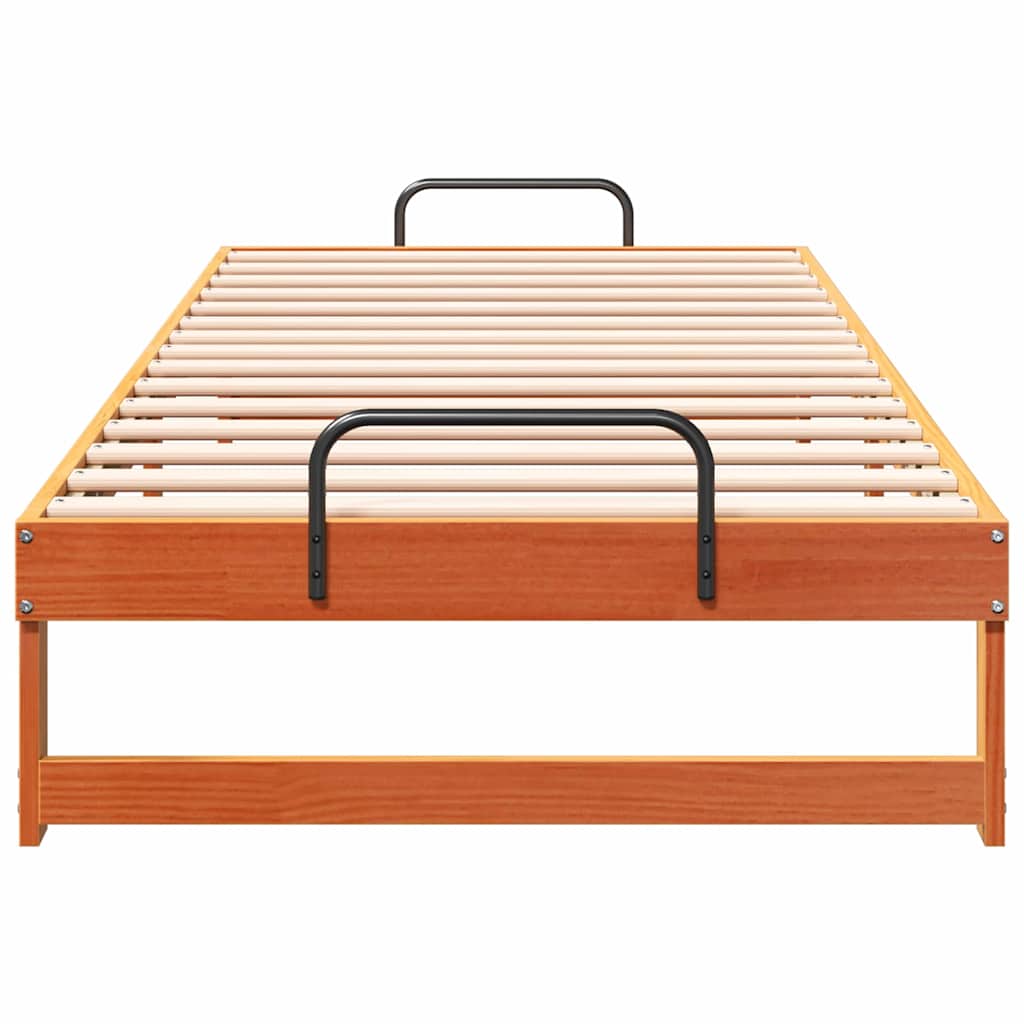 vidaXL Bed Frame Brown 100 x 220 cm Solid Pine Wood
