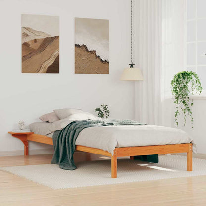 vidaXL Bed Frame with Side Tables Wax Brown 90 x 210 cm