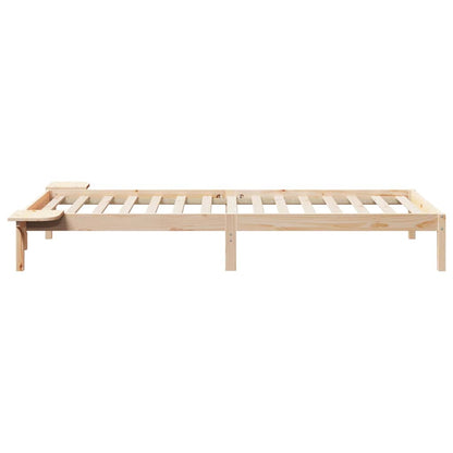 vidaXL Bed Frame with Side Tables Natural 100 x 210 cm Solid Pine Wood