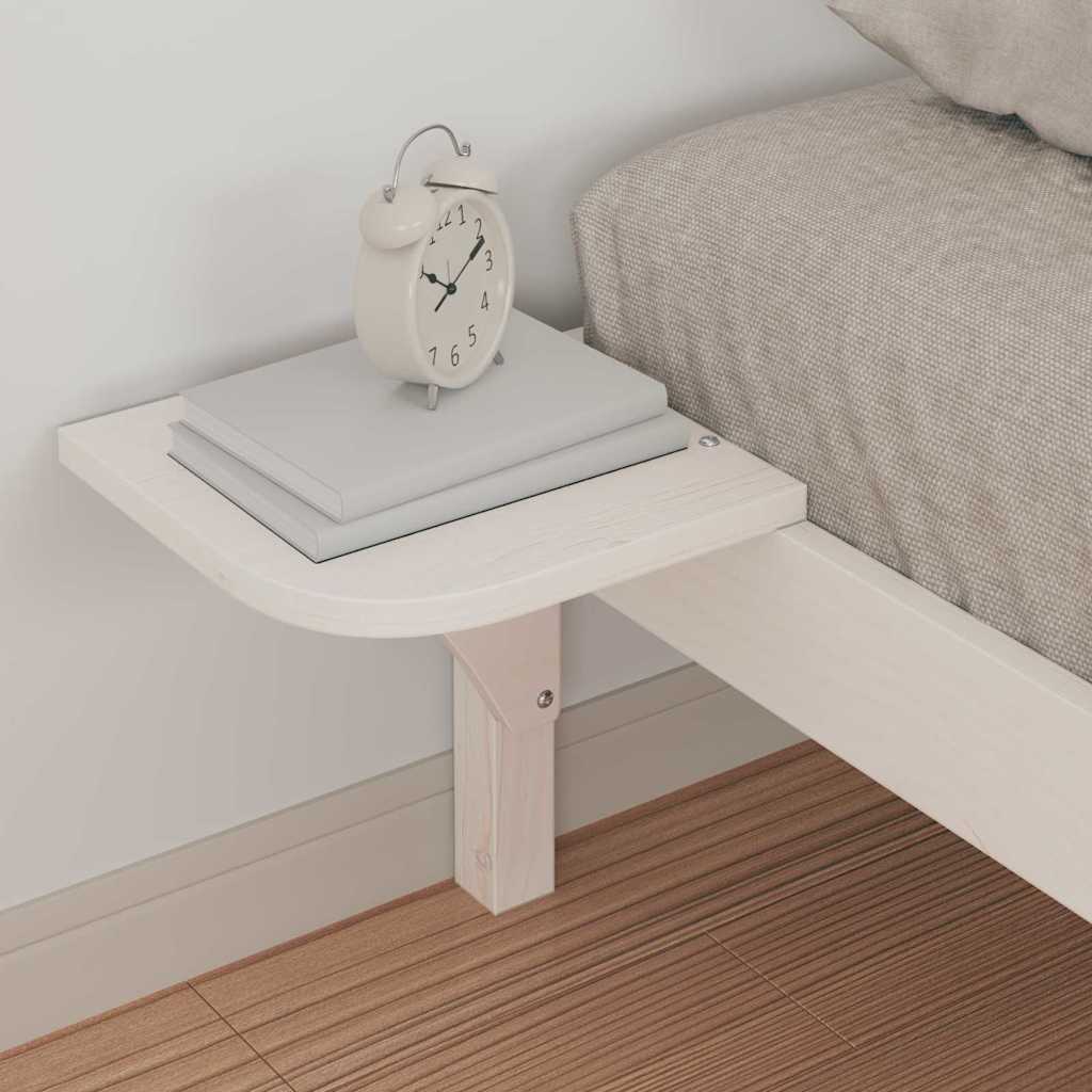 vidaXL Bed Frame with Side Tables White 100 x 210 cm Solid Pine Wood