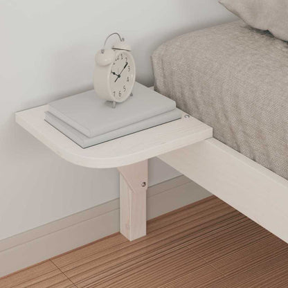 vidaXL Bed Frame with Side Tables White 100 x 210 cm Solid Pine Wood