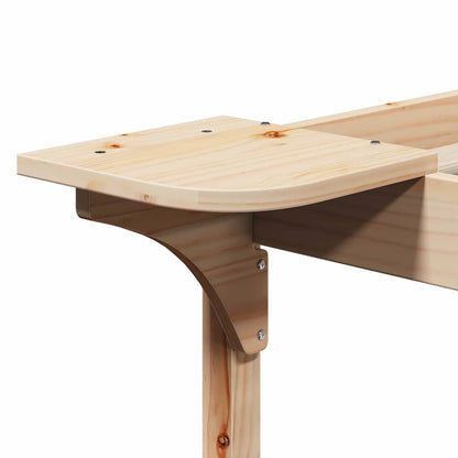 vidaXL Bed Frame with Side Tables Natural 160 x 210 cm Solid Pine Wood