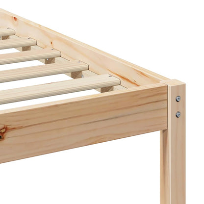 vidaXL Bed Frame with Side Tables Natural 200 x 210 cm Solid Pine Wood