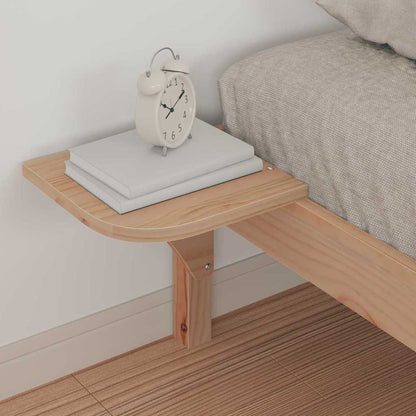 vidaXL Bed Frame with Side Tables Natural 80 x 220 cm Solid Pine Wood