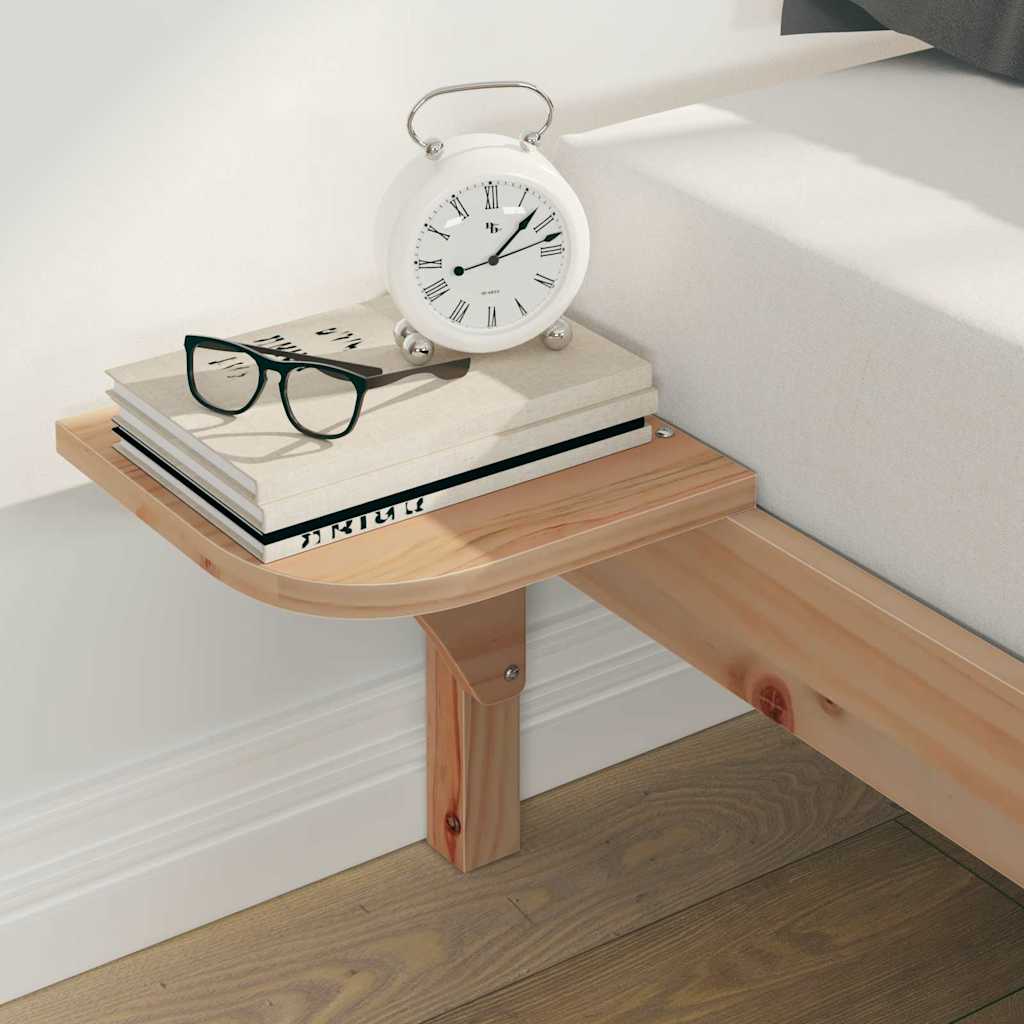 vidaXL Bed Frame with Side Tables Natural 180 x 220 cm Solid Pine Wood