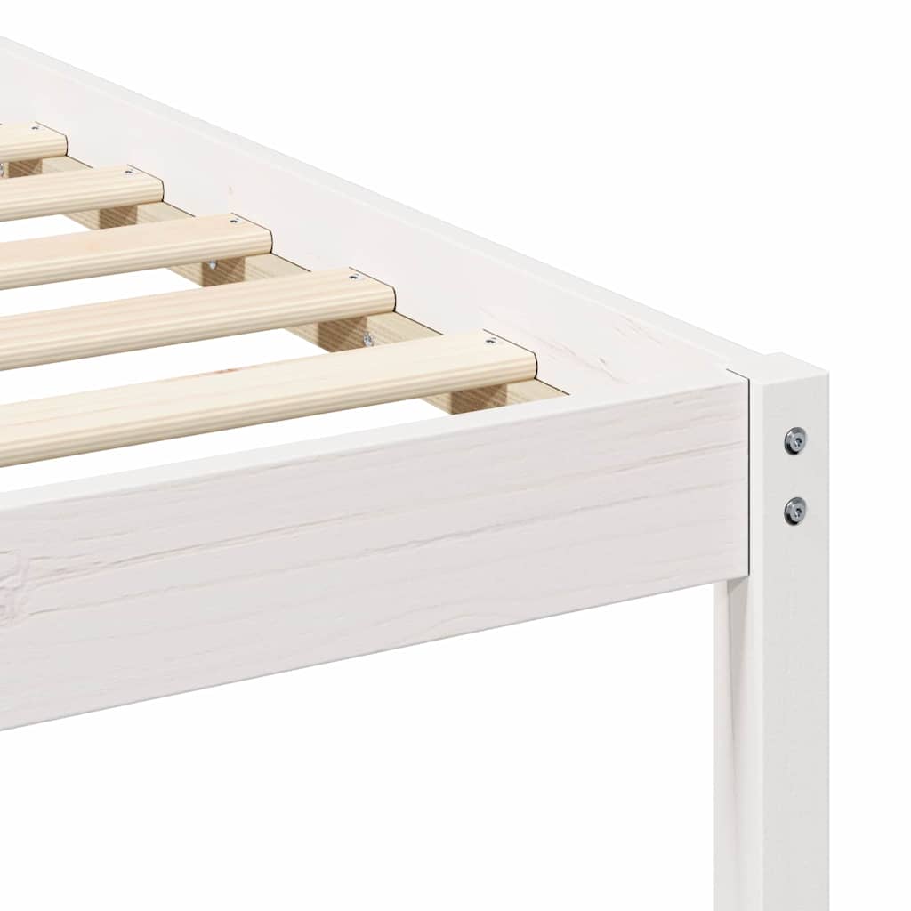 vidaXL Bed Frame with Side Tables White 180 x 220 cm Solid Pine Wood
