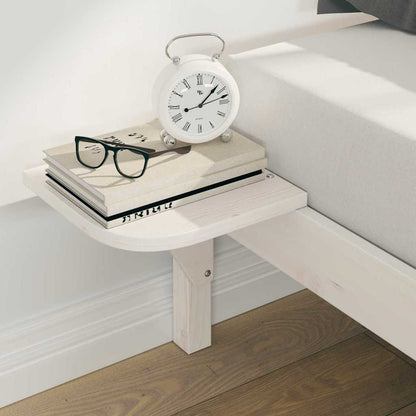 vidaXL Bed Frame with Side Tables White 180 x 220 cm Solid Pine Wood
