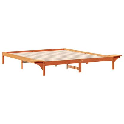 vidaXL Bed Frame with Side Tables Wax Brown 180 x 220 cm