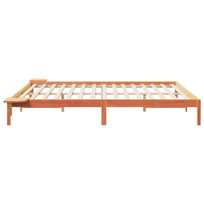 vidaXL Bed Frame with Side Tables Wax Brown 180 x 220 cm