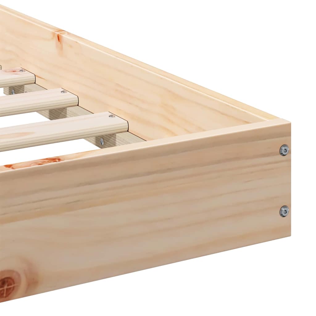 vidaXL Bed Frame Brown 200 x 200 cm Solid Pine Wood