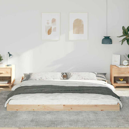 vidaXL Bed Frame Brown 200 x 200 cm Solid Pine Wood