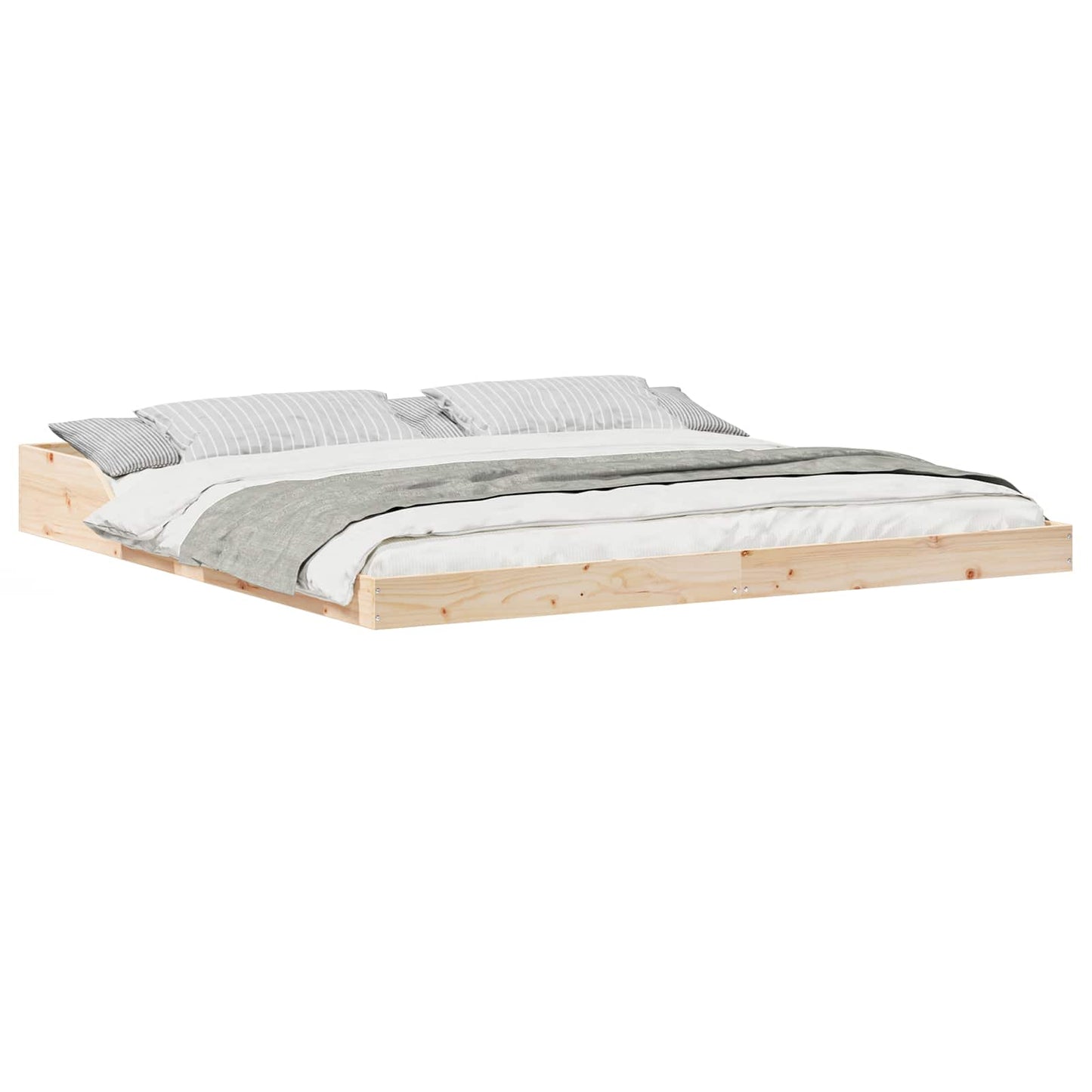 vidaXL Bed Frame Brown 200 x 200 cm Solid Pine Wood