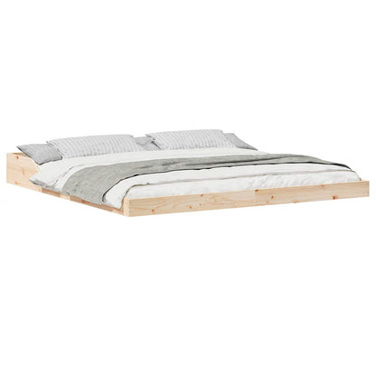 vidaXL Bed Frame Brown 200 x 200 cm Solid Pine Wood