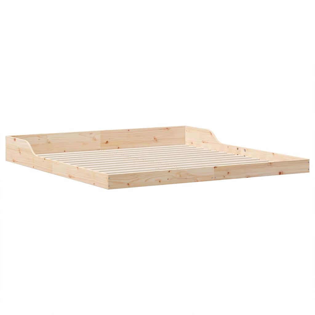 vidaXL Bed Frame Brown 200 x 200 cm Solid Pine Wood