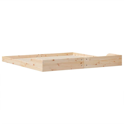 vidaXL Bed Frame Brown 200 x 200 cm Solid Pine Wood
