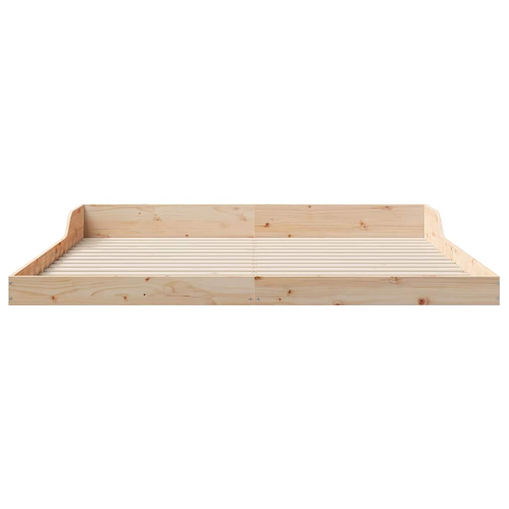 vidaXL Bed Frame Brown 200 x 200 cm Solid Pine Wood
