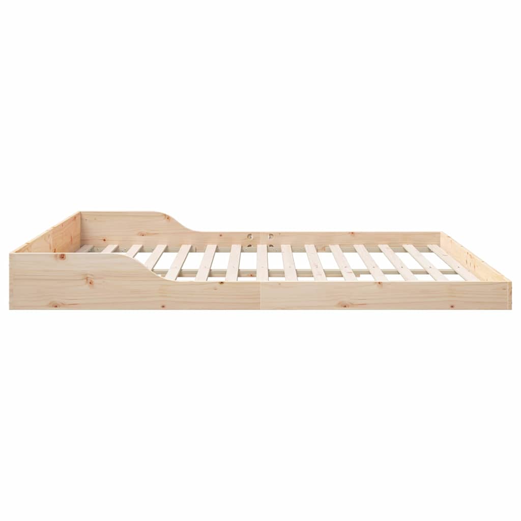 vidaXL Bed Frame Brown 200 x 200 cm Solid Pine Wood