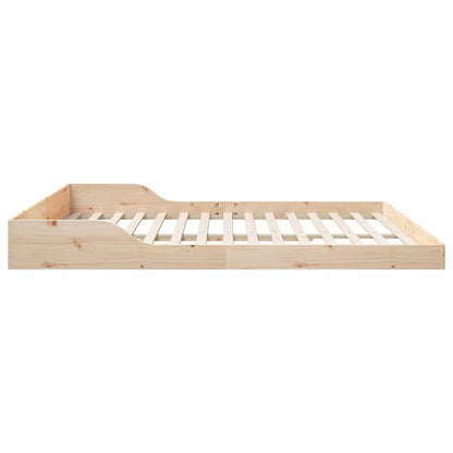 vidaXL Bed Frame Brown 200 x 200 cm Solid Pine Wood