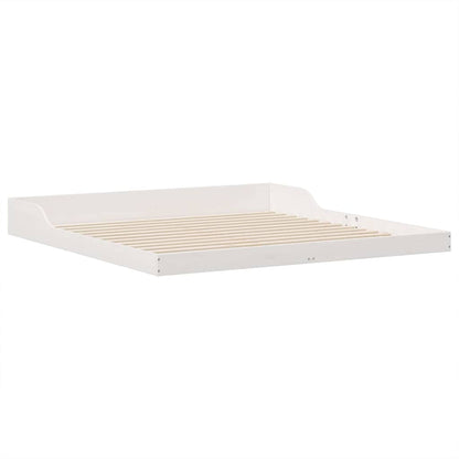 vidaXL Bed Frame White 200 x 200 cm Solid Pine Wood