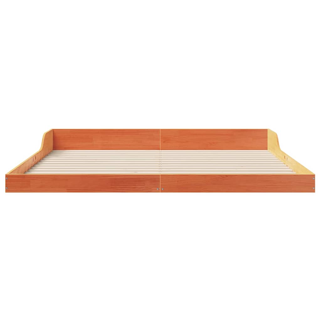 vidaXL Bed Frame Wax Brown 200 x 200 cm Solid Pine Wood