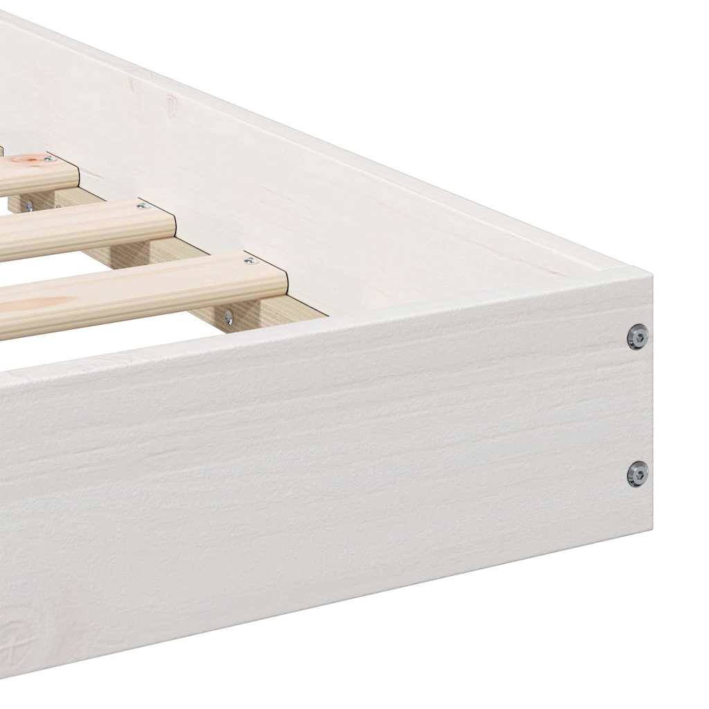 vidaXL Bed Frame White 160 x 200 cm Solid Pine Wood