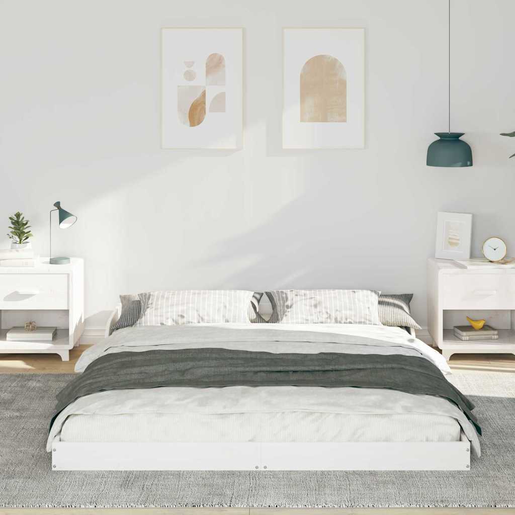 vidaXL Bed Frame White 160 x 200 cm Solid Pine Wood