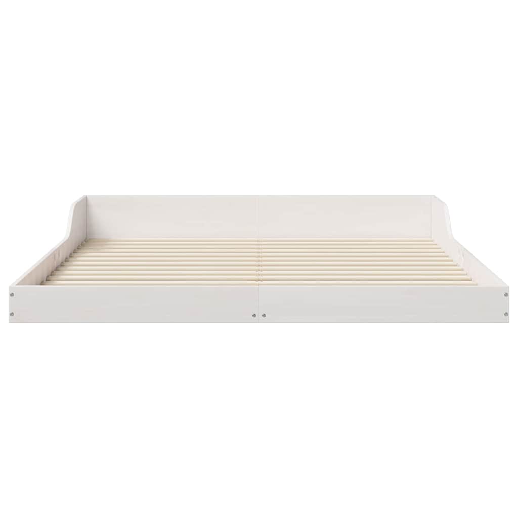vidaXL Bed Frame White 160 x 200 cm Solid Pine Wood