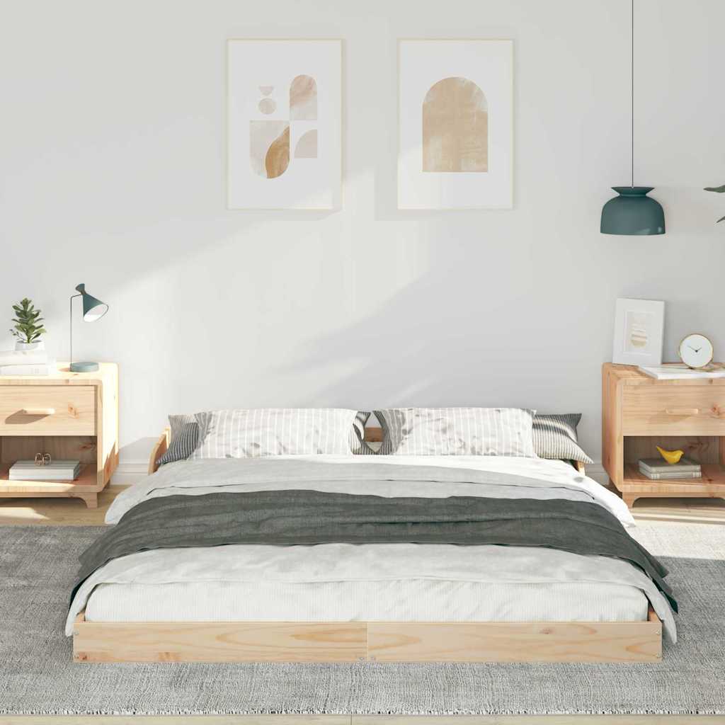vidaXL Bed Frame Brown 150 x 200 cm Solid Pine Wood