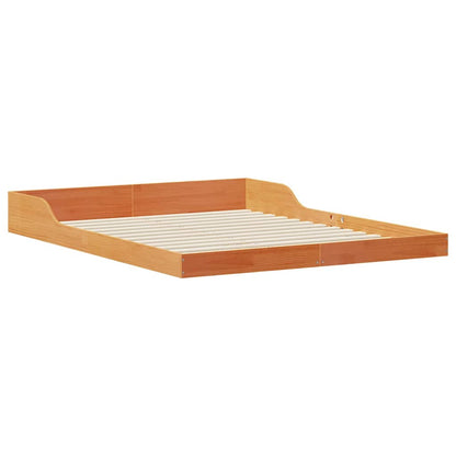 vidaXL Bed Frame Wax Brown 150 x 200 cm Solid Pine Wood