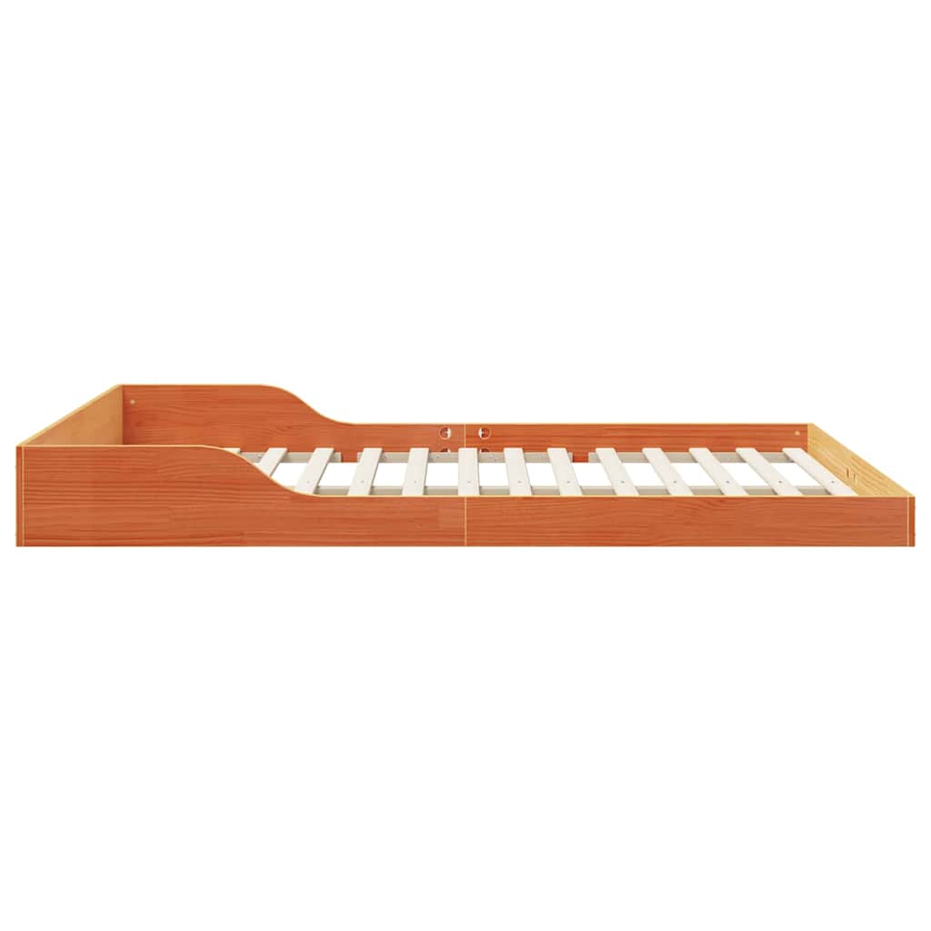 vidaXL Bed Frame Wax Brown 150 x 200 cm Solid Pine Wood