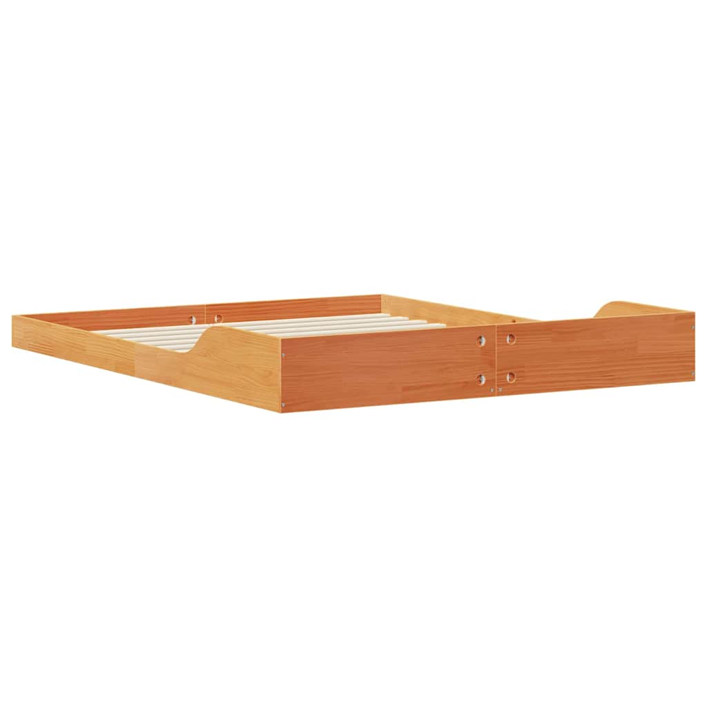 vidaXL Bed Frame Wax Brown 140 x 200 cm Solid Pine Wood