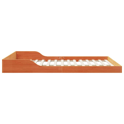vidaXL Bed Frame Wax Brown 140 x 200 cm Solid Pine Wood